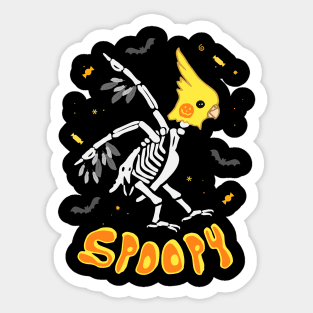 Spoopy Halloween  Cockatiel Skeleton Sticker